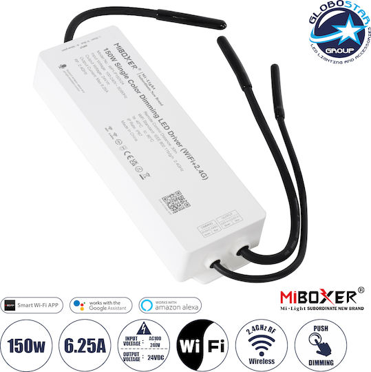 Smart Ρυθμιζόμενο Τροφοδοτικό LED Στεγανό IP67 Ισχύος 150W με Τάση Εξόδου 24V