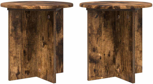 Vidaxl Βάση Φυτών 2 Pcs Καπνισμένο Ξύλο Δρυός 40 X 40 X 40 Cm