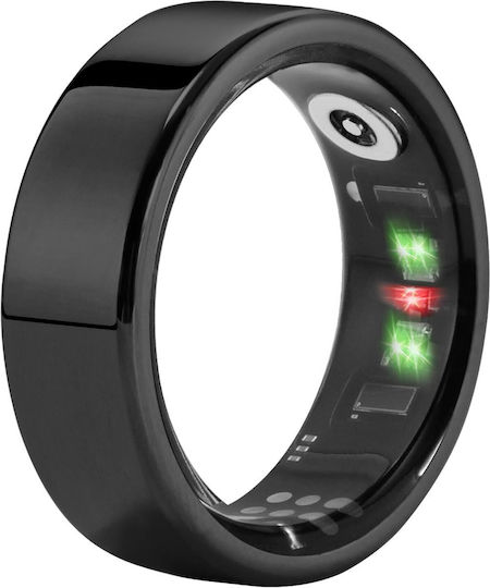 Amovan Smart Ring 17.3mm Αδιάβροχο με Παλμογράφο Μαύρο
