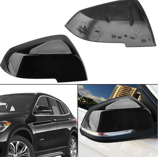 BMW F20 F21 F30 F31 F33 F34 F35 F36 E84 F22 F23 F87 I3 Glossy Black Mirror Caps 2 Pieces