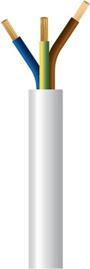Cablul de Alimentare Flexibil Alb Wairel H05vv-f 3x1.5mm² 5m