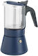 Inoxibar Stovetop Espresso Pot 6 Cups Blue