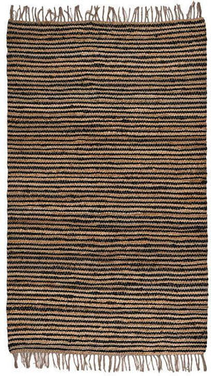 Fylliana Jute Rectangular Rug Made of Black-Brown Jute 140x200cm