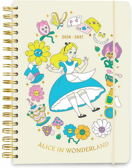 Academic Weekly Diary 2026/2027 12 Months A5/14.8x21cm Disney Alice In Wonderland