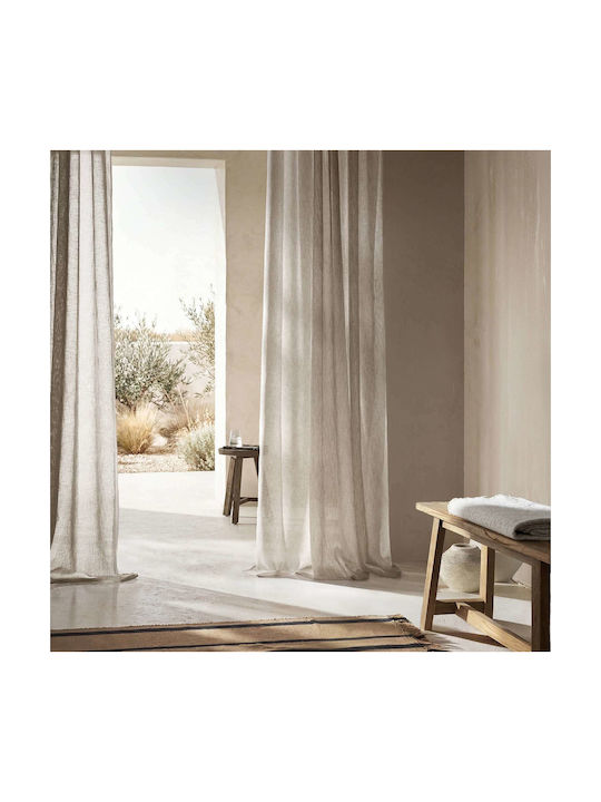 Gofis Home Κουρτίνα με Τρέσα Combe Εκρού 140x29...