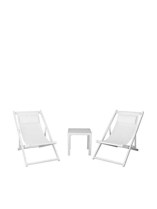 Dining Room Set for Small Outdoor Spaces 3 Pieces White