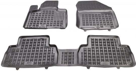 Sahler Car Mats Raised Sides 3D Rubber Hyundai Santa Fe 2018+ Raised Sides Type Black 3 Pieces