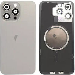 Apple iPhone 15 Pro Max Back Glass Without NFC Natural Titanium OEM Compatible Apple iPhone 15 Pro Max Back Glass Without NFC Natural Titanium OEM Compatible