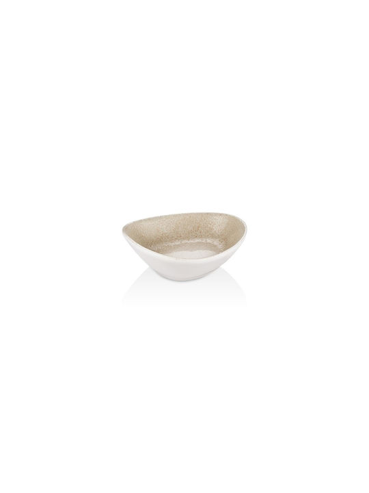 By Bone Round Porcelain Beige Serving Bowl with Diameter 10cm