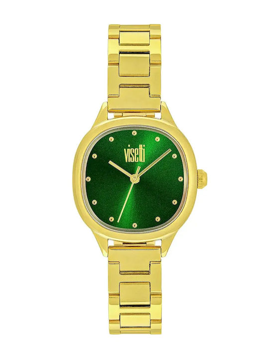 Visetti Womens Watch Battery with Gold Metal Bracelet