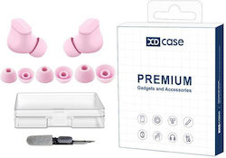 Beats Studio Buds Xdcase 3 Ζεύγη Ανταλλακτικών Σιλικονούχων Ακουστικών Μέγεθος S M L Βούρτσας Καθαρισμού Τυχαίο Ροζ