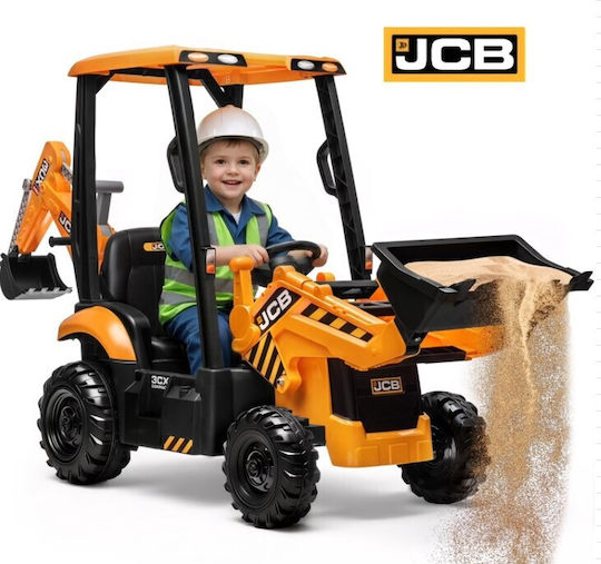 JCB Excavator Cu Un Loc cu Telecomandă Licențiat 12 Volți Galben pentru 3+ Ani