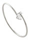 Loisir Happy Hearts Women's Steel Cuff Bracelet with Zircon