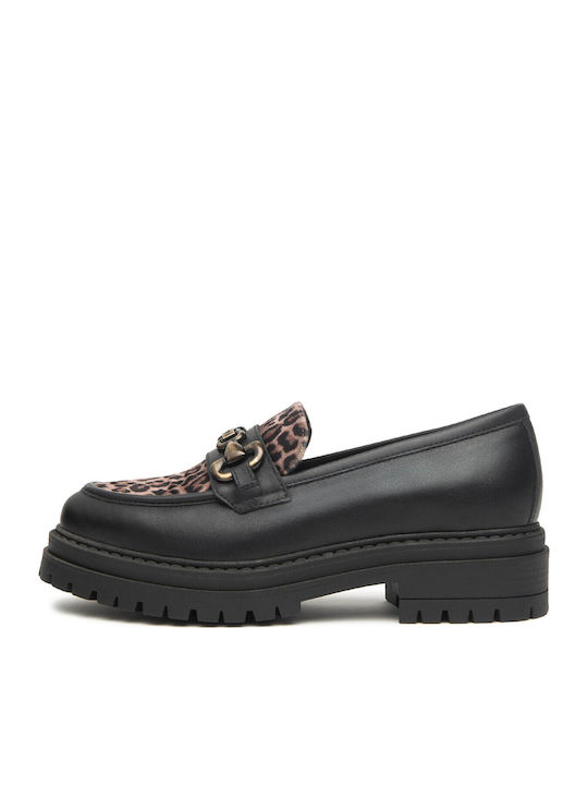 Δερμάτινα Γυναικεία Loafers σε Μαύρο Χρώμα