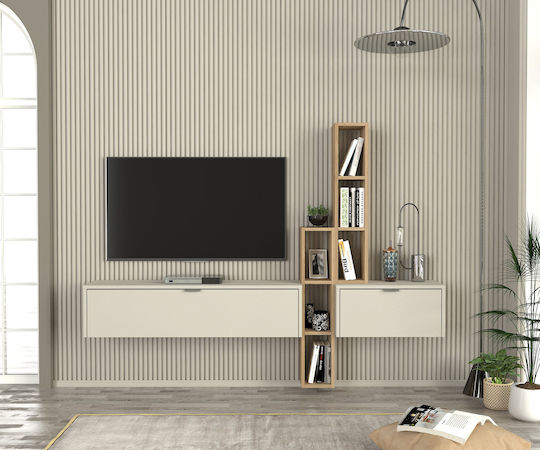 Stand TV Montat Pe Perete Ecru 267x29.6x29.6cm