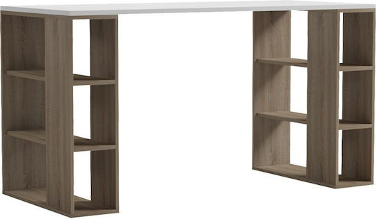 Schreibtisch Colmar Holz Sonoma-Weiß 140x60x75cm
