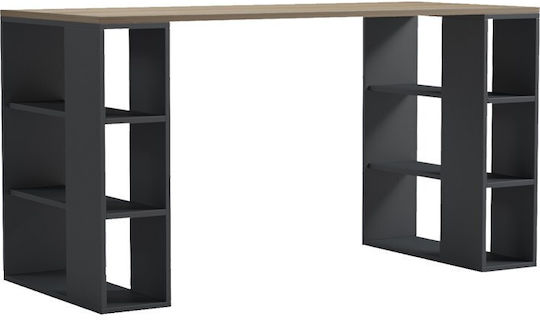 Γραφείο Colmar Ξύλινο Ανθρακί- Sonoma 140x60x75εκ.