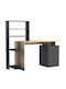 Computer Büro Meza Holz mit Integriertes Bücherregal Sonoma-Anthrazit 146.3x55x128.8cm