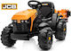 Kids Electric Tractor with Trailer 12 Volt Yellow