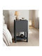 Bedside Table Reppo Wooden Gray 30x30x55cm