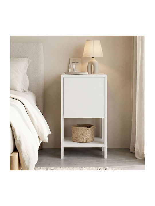 Κομοδίνο Reppo Ξύλινο Λευκό 30x30x55cm