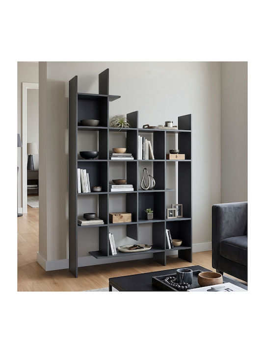 Βιβλιοθήκη Manco Ανθρακί 122x25.5x188εκ.