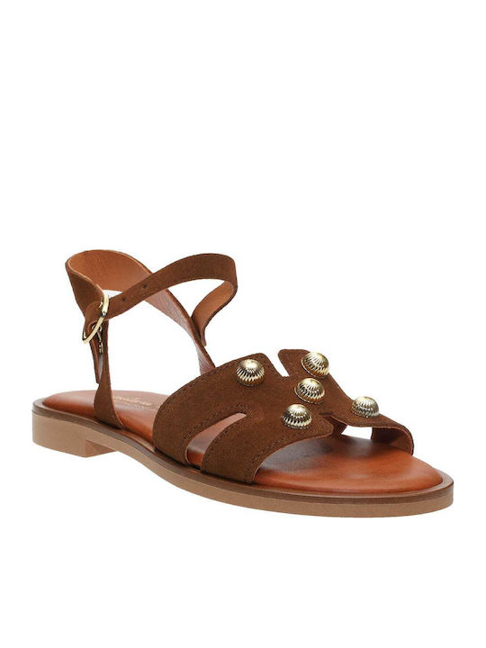 Malena Sandale Casual Damă Din Piele Tabac Maro