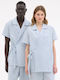 Short Sleeve Striped Blue Shirt