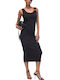 Summer Midi Evening Dress Black