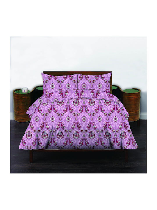 Set Bettbezüge Baumwoll 220x240cm Übergröße mit 2 Kissenbezügen Rosa