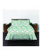 Set Bettbezug Baumwolle 220x240cm Übergröße mit 2 Kissenbezügen Grüne