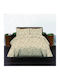 Set Bettbezüge Baumwolle 220x240cm Übergröße mit 2 Kissenbezügen Beige