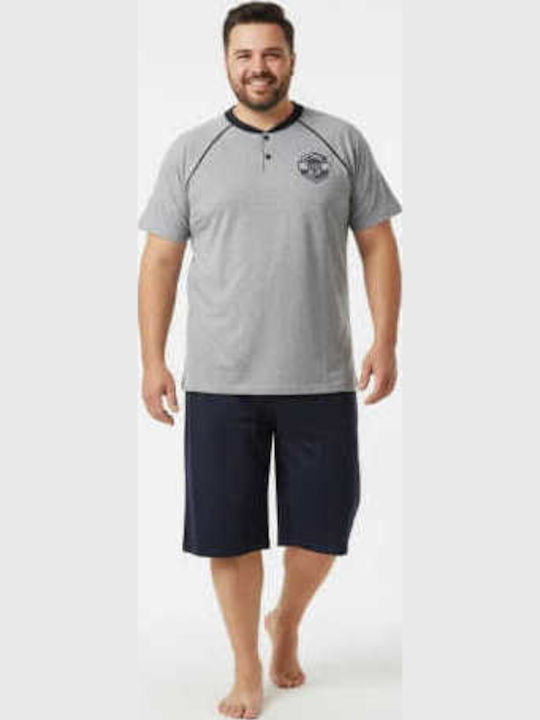 Rimoli Plus Size Καλοκαιρινή Ανδρική Πιτζάμα Γκρι