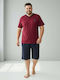 Rimoli Plus Size Summer Men's Pyjamas Burgundy