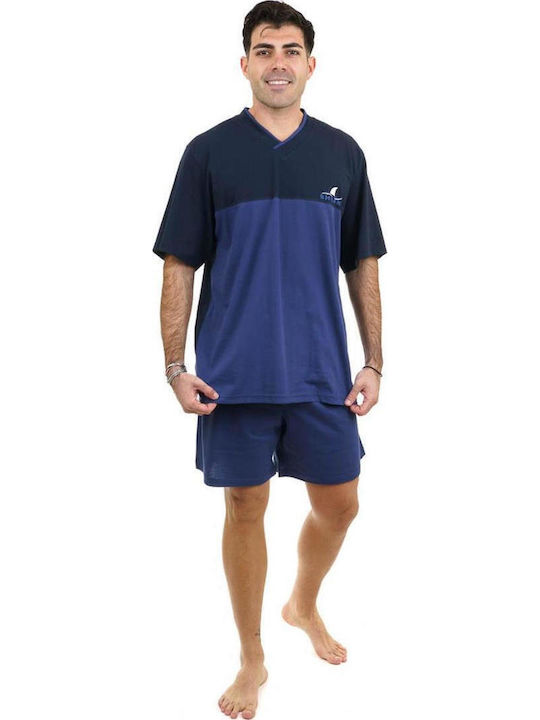 Billy Sommer Herrenpyjama Blau