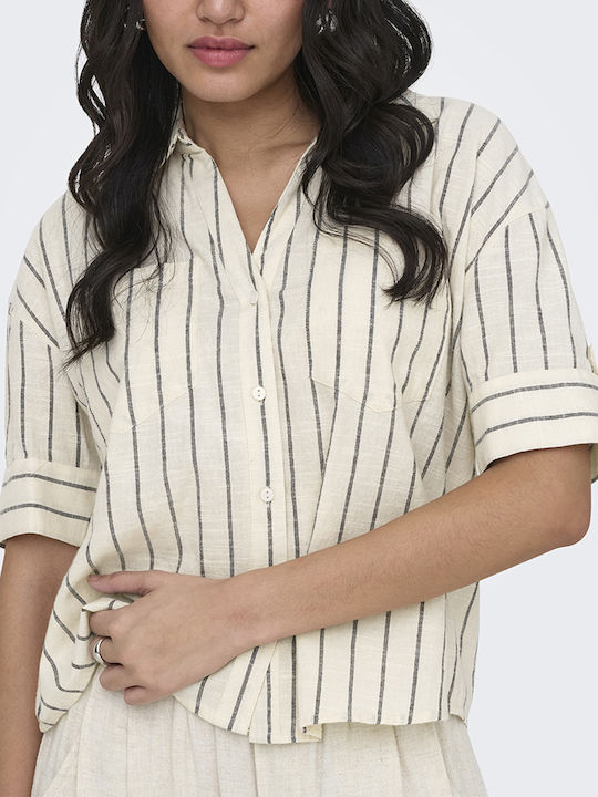 Only Short Sleeve Women's Shirt Silver Lining S...