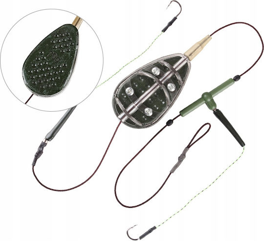 Metoda Feeder Bottom Fishing Set 2-hooks Carp Bream Amur 40g