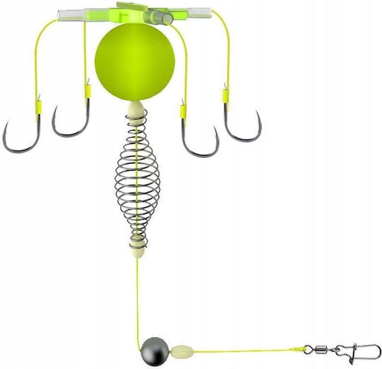 Feeder Grunt Fishing Set Ground 4-hooks Carp Bream Amur Hook 13#