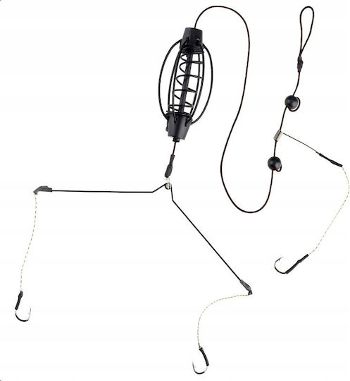 Feeder Grunt Fishing Set Ground Basket Watermelon 3-hooks Carp 40g