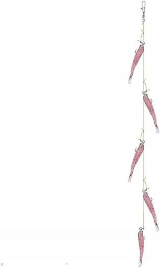 Set Lures Sea Leader Perch Cod Herring Fishing 5-hook Red