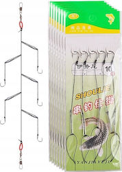 Feeder Grunt Ground Fishing Set 5 Hooks Carp Bream Amur Hook 8#
