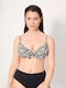 Bikini Top D Cup With Padding Floral Black