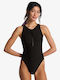 Tanlines One Piece Swimsuit With Zipper Black
