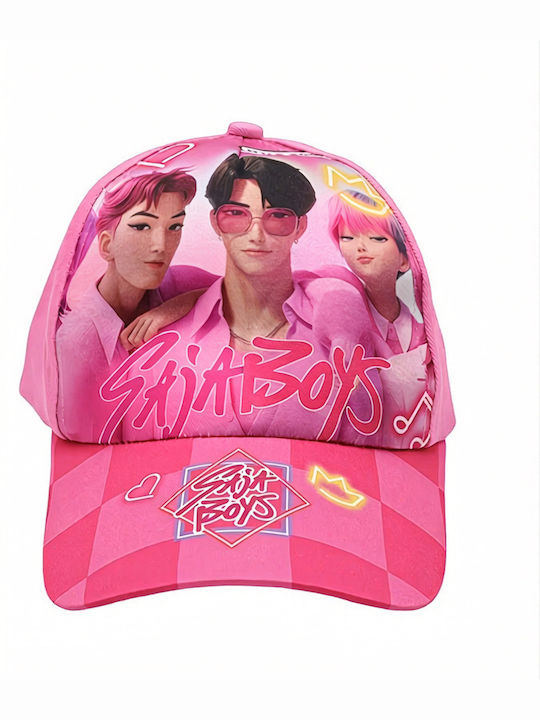 Elegant Kids' Jockey Fabric Pink Hat