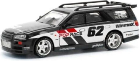 Model Mașină Nissan Stagea Simon`s Garage #62 Negru 1:64 Pop Race Pr640211