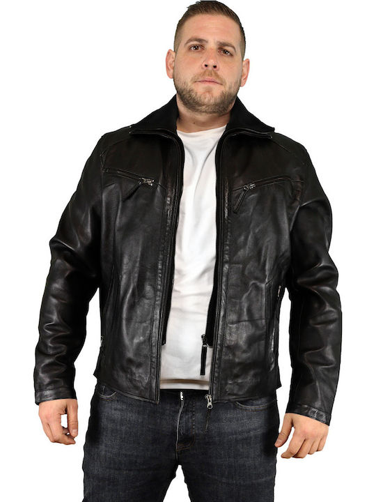 Leder Herren Jacke Schwarz