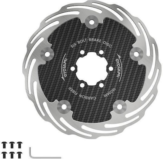 Cyclami Car6 160 mm Fully Closed Bicycle Disc Brake Rotor Six Hole Carbon Fiber