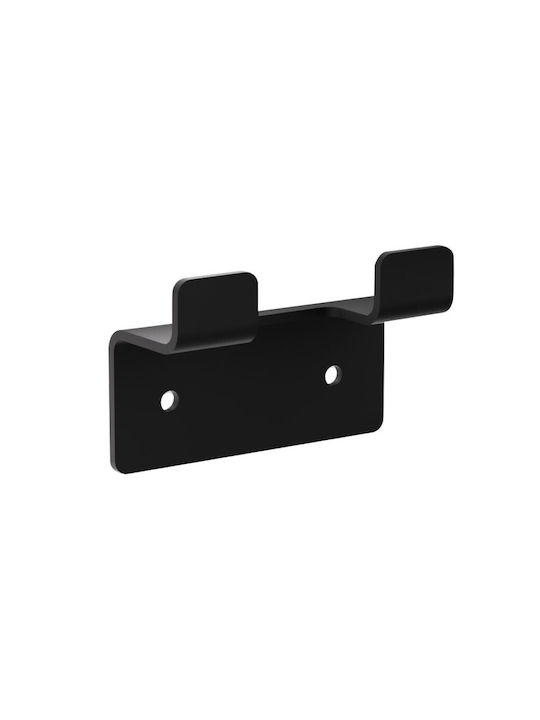 Imex Άγκιστρο Μπάνιου Διπλό με Βίδες ​6.6x4.3cm Μαύρο
