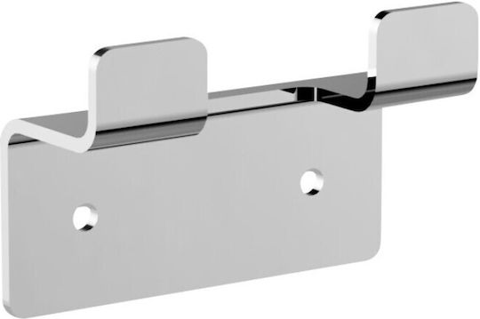 Imex Άγκιστρο Μπάνιου Διπλό με Βίδες ​6.6x4.3cm Ασημί