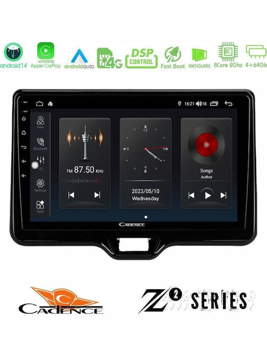 Cadence Z2 Series 8core Android14 4+64gb Toyota Yaris Cross Rhd 2020-> Low Version Navigation Multimedia Tablet 9" Carplay + & Android Auto